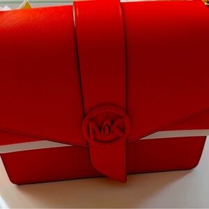 Micheal Kors Greenwich SM Conv Xbody Leather-Clementine